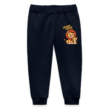 Super grand frère Lion Fier Naissance Bébé Lions - Pantalon de jogging bébé bio Stanley/Stella - marine - Devant