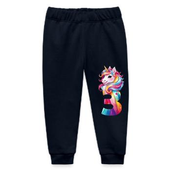 3RD BIRTHDAY UNICORN - Baby Organic Sweatpants by Stanley/Stella - navy - Front
