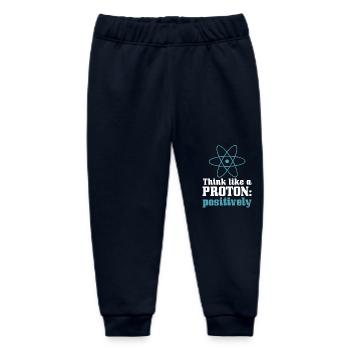 Physics Think Like A Proton Positively - Baby Organic Sweatpants by Stanley/Stella - navy - Front
