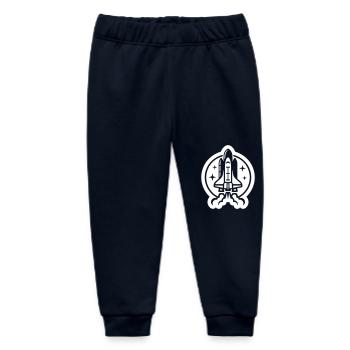 Space shuttle launch logo icon. Take off. rocket - Baby Organic Sweatpants by Stanley/Stella - navy - Front