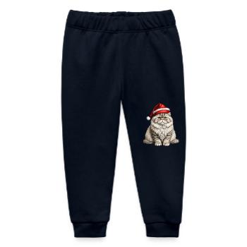 Christmas Persian cat - Baby Organic Sweatpants by Stanley/Stella - navy - Front