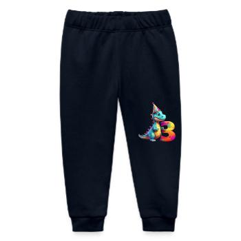 DINO 3 YEARS DINOSAUR 3RD BIRTHDAY - Baby Organic Sweatpants by Stanley/Stella - navy - Front