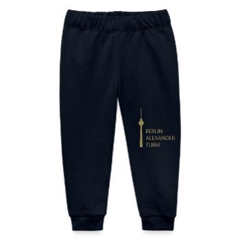 Funny Berlin TV Tower Parody Minimal - Baby Organic Sweatpants by Stanley/Stella - navy - Front