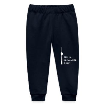 Funny Berlin TV Tower Parody Minimal Silhou - Baby Organic Sweatpants by Stanley/Stella - navy - Front