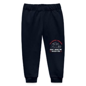 Bookworm Library Reading - Baby Organic Sweatpants by Stanley/Stella - navy - Front