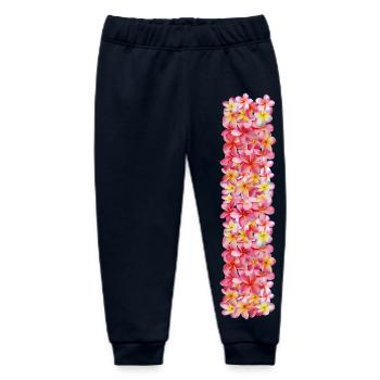 Frangipani flowers shape your name - Baby Organic Sweatpants by Stanley/Stella - navy - Front