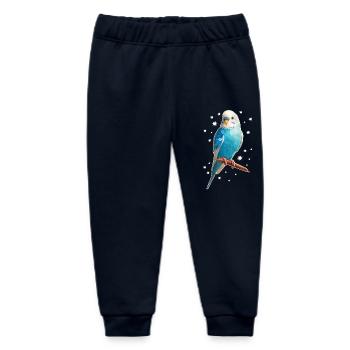 Budgie Stars - Baby Organic Sweatpants by Stanley/Stella - navy - Front