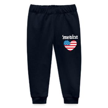 "Merica - Baby Organic Jogginghose Baby Tumbler von Stanley/Stella - Navy - Vorne