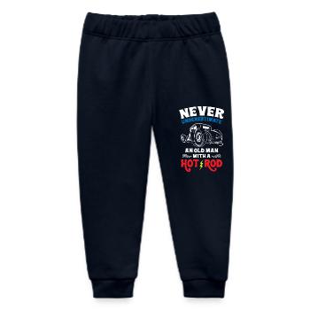 Never Underestimate An Old Man With A Hot Rod - Baby Organic Sweatpants by Stanley/Stella - navy - Front