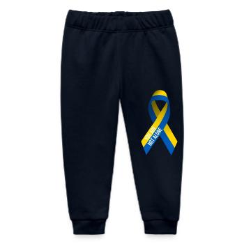 Support Ukraine Peace Design - Not Alone - Baby Organic Sweatpants by Stanley/Stella - navy - Front