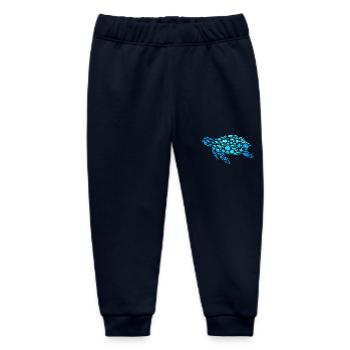 Water turtle Fish Sea creatures - Baby Organic Sweatpants by Stanley/Stella - navy - Front