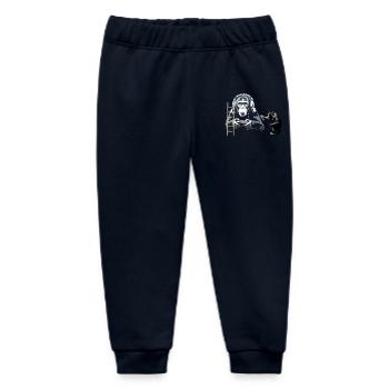 GRAFFITI BANKSY STYLE - CHIMP PLAYING COMPUTER GAM - Baby Organic Sweatpants by Stanley/Stella - navy - Front