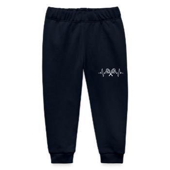 Tennis Heartbeat Tennis Player - Baby Organic Sweatpants by Stanley/Stella - navy - Front