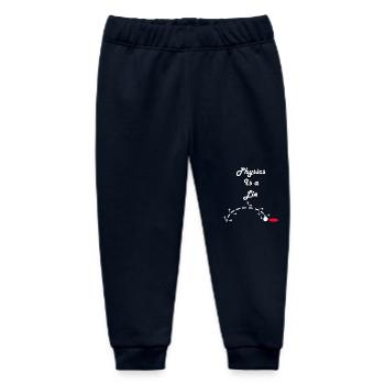 Physics is a Lie - Baby Organic Sweatpants by Stanley/Stella - navy - Front