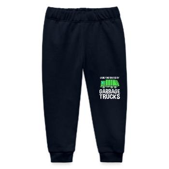 Garbage Truck Garbage Truck Garbage Man Trash Can - Baby Organic Sweatpants by Stanley/Stella - navy - Front