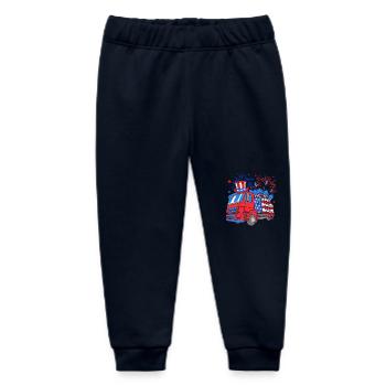 Garbage Truck Garbage Truck Garbage Man Trash Can - Baby Organic Sweatpants by Stanley/Stella - navy - Front