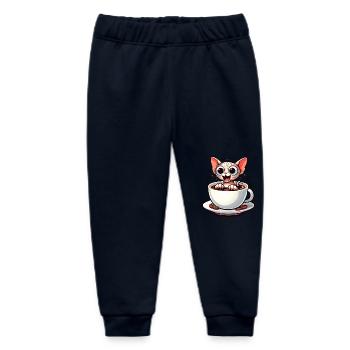 Sphinx Katze Kaffee Kaffeeliebhaber Design - Baby Organic Jogginghose Baby Tumbler von Stanley/Stella - Navy - Vorne