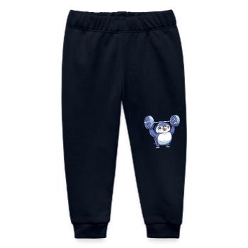 Pinguin Hantel Workout Cartoon - Baby Organic Jogginghose Baby Tumbler von Stanley/Stella - Navy - Vorne
