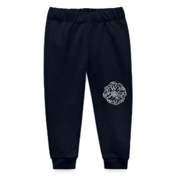 Flower, White, White Flower - Baby Organic Sweatpants by Stanley/Stella - navy - Front
