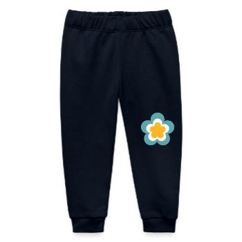 70s Flower Pattern Retro Hippie Flowers Power - Baby Organic Sweatpants by Stanley/Stella - navy - Front