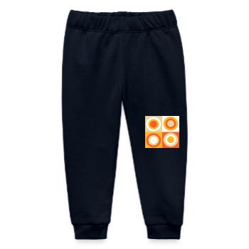 70s Pattern Retro Hippie Flowers Power - Baby Organic Sweatpants by Stanley/Stella - navy - Front