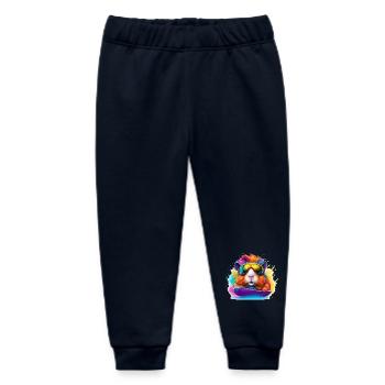 Cool guinea pig snowboard surfboard - Baby Organic Sweatpants by Stanley/Stella - navy - Front
