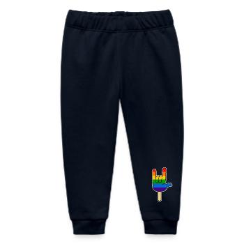 I Love You - Hand / Popsicles - Rainbow - Baby Organic Sweatpants by Stanley/Stella - navy - Front