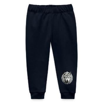 Wolf with Celtic Knot 01 - Baby Organic Sweatpants by Stanley/Stella - navy - Front
