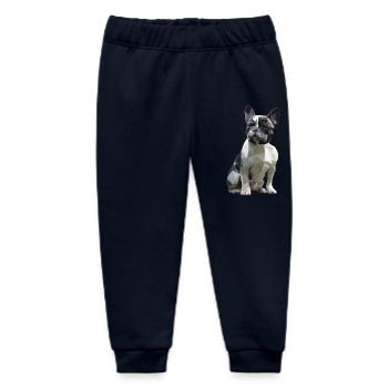 French Bulldog Low Poly Design - Baby Organic Sweatpants by Stanley/Stella - navy - Front
