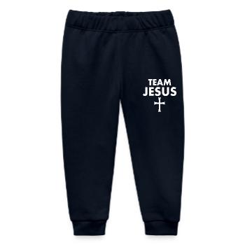 Team jesus cross - Baby Organic Sweatpants by Stanley/Stella - navy - Front
