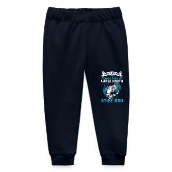 Fishing There's Nothing Quite Like A Large Mouth - Baby Organic Sweatpants by Stanley/Stella - navy - Front