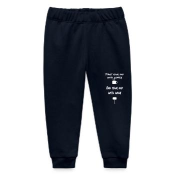 Start Your Day With Coffee - Baby Organic Sweatpants by Stanley/Stella - navy - Front