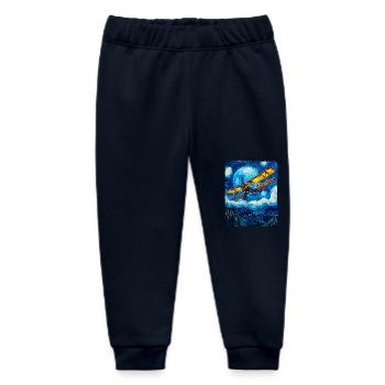 Aviation Pilot Vintage Airplane - Baby Organic Sweatpants by Stanley/Stella - navy - Front