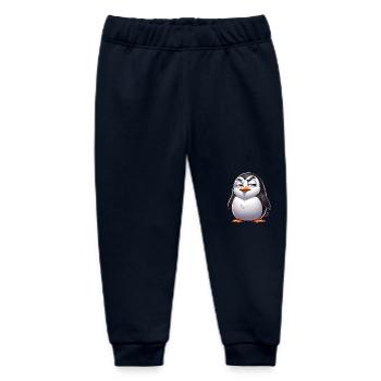 Skeptical Naughty Penguin Cartoon - Baby Organic Sweatpants by Stanley/Stella - navy - Front