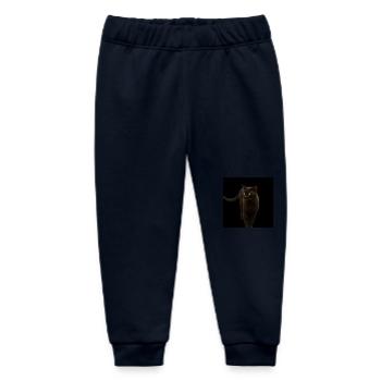 black cat kitten cat - Baby Organic Sweatpants by Stanley/Stella - navy - Front