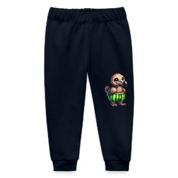 Whimsical dodo with watermelon funny fruity - Baby Organic Sweatpants by Stanley/Stella - navy - Front