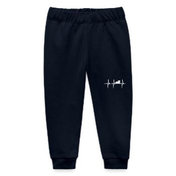 Heartbeat for kittens - Baby Organic Sweatpants by Stanley/Stella - navy - Front