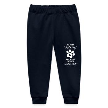 Dog Walking Dog Playground Dog Trainer Paw Wau - Baby Organic Sweatpants by Stanley/Stella - navy - Front