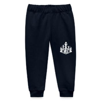 Chessboard with chess pieces king and bishop - Baby Organic Sweatpants by Stanley/Stella - navy - Front
