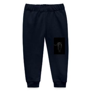 black cat kitten cat - Baby Organic Sweatpants by Stanley/Stella - navy - Front