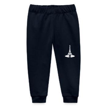 My heart beats in the Eiffel Tower Beat of Paris - Baby Organic Sweatpants by Stanley/Stella - navy - Front