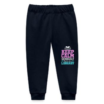 Library Book Bookworm Reading Bookworm - Baby Organic Sweatpants by Stanley/Stella - navy - Front