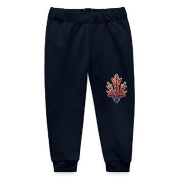 Rustic Autumn Leaf Illustration - Baby Organic Sweatpants by Stanley/Stella - navy - Front