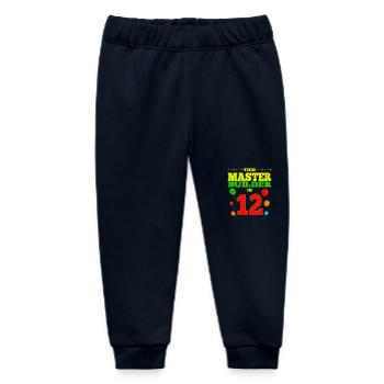 boys biMaster Builder 12 Years Old Block Building - Baby Organic Sweatpants by Stanley/Stella - navy - Front