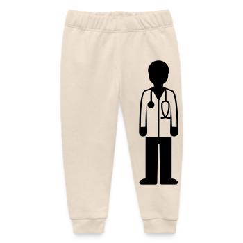 Doctor Doctor - Baby Organic Sweatpants by Stanley/Stella - soft Ecru - Front