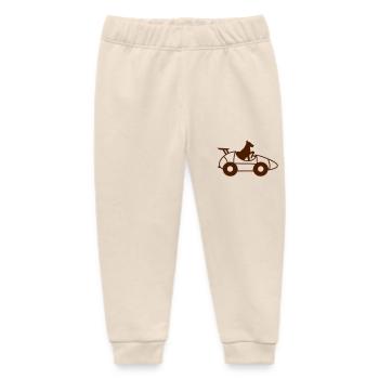 Hund Auto fahren Wettrennen Autosport Rennauto - Baby Organic Jogginghose Baby Tumbler von Stanley/Stella - Natur - Vorne
