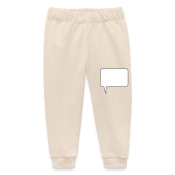 Speech bubble rectangle design - Baby Organic Sweatpants by Stanley/Stella - soft Ecru - Front
