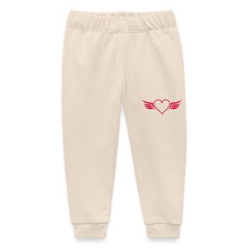 Heart Wings - Baby Organic Sweatpants by Stanley/Stella - soft Ecru - Front