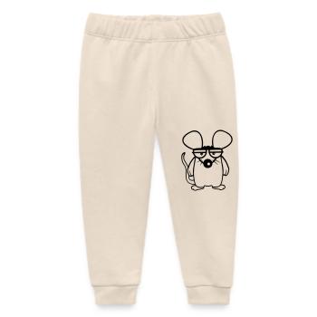 Mouse looks angry angry frustrated angry aggressive - Baby Organic Sweatpants by Stanley/Stella - soft Ecru - Front
