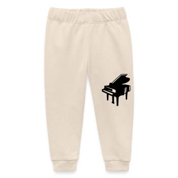 Piano Keys Instrument Playing Classical Music - Baby Organic Sweatpants by Stanley/Stella - soft Ecru - Front